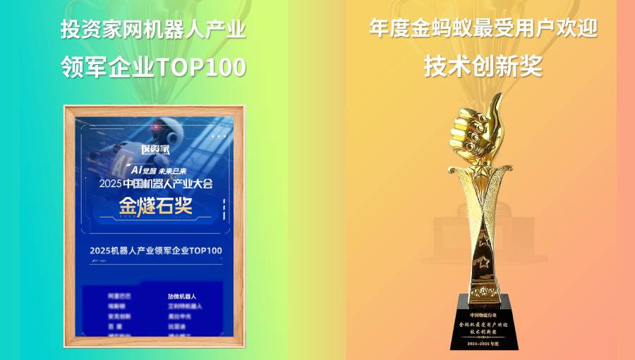 双誉加冕！劢微机器人连膺金蚂蚁奖与机器人产业领军企业百强榜单双项殊荣