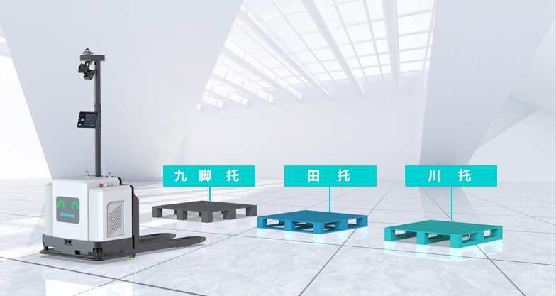 劢微机器人的微蜂X20S-使用田字托盘的托盘式无人叉车